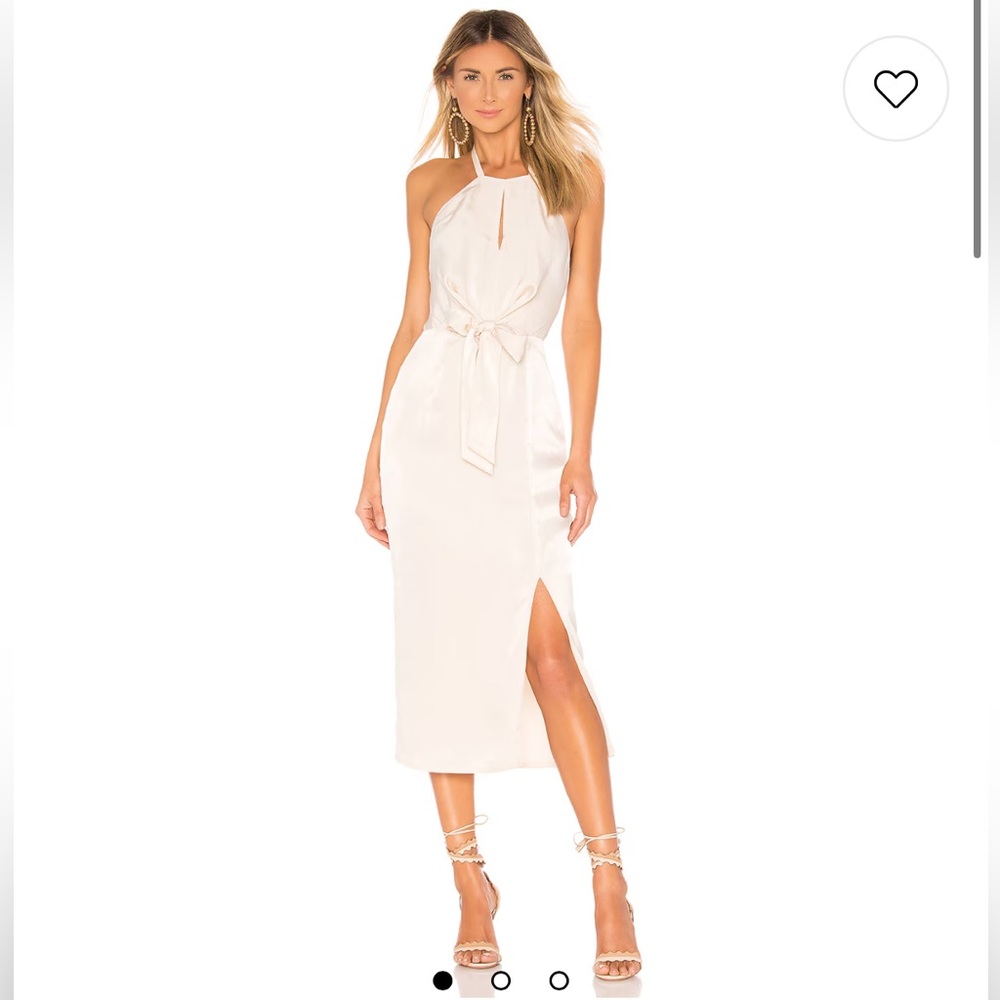 House of Harlow 1960 Revolve Milo Satin Dress in Ivory, Size S